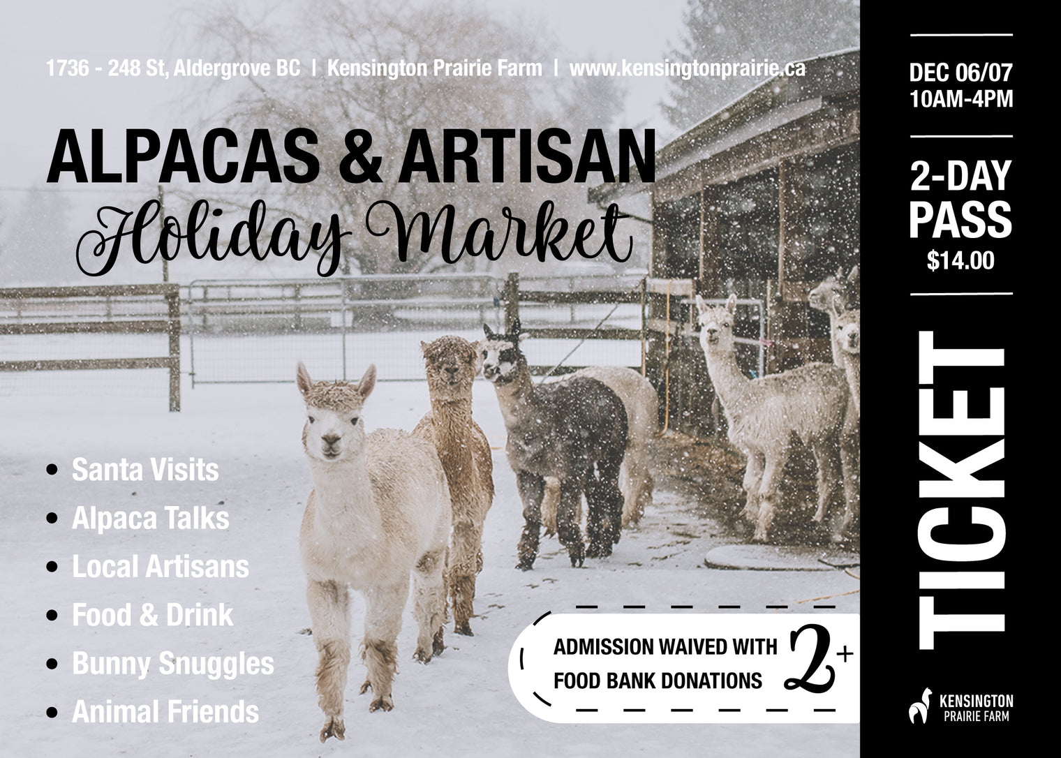2-Day Pass (Dec 06/07) - Alpacas & Artisan Holiday Market