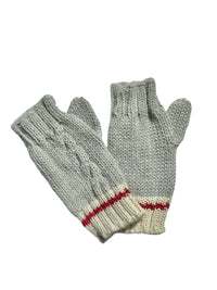 Red Stripe Fingerless Mittens