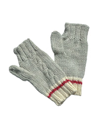 Red Stripe Fingerless Mittens