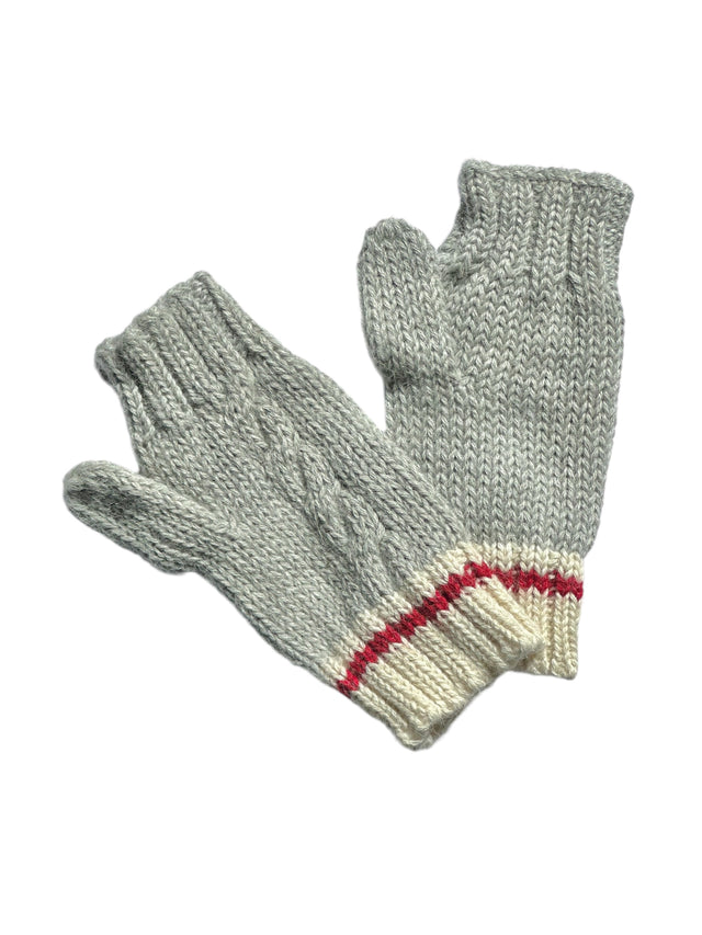 Red Stripe Fingerless Mittens