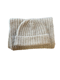Knitted Alpaca Stitch Scarf & Hat Set