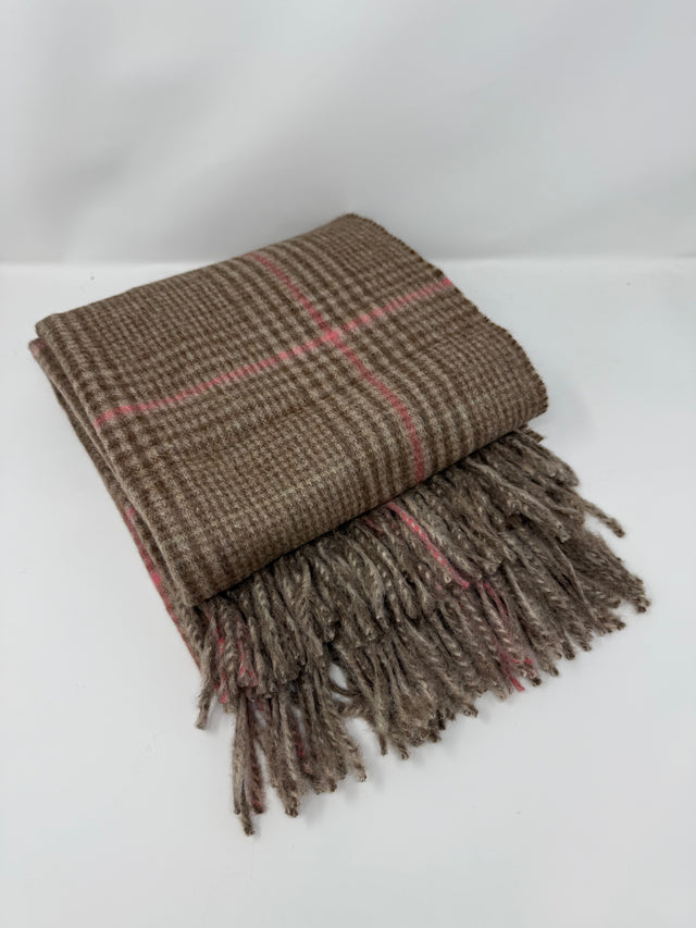 Recycled Check Large Alpaca Throw