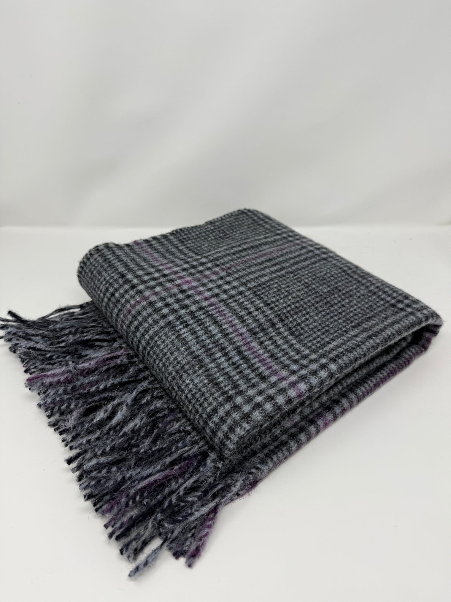 Recycled Check Large Alpaca Throw