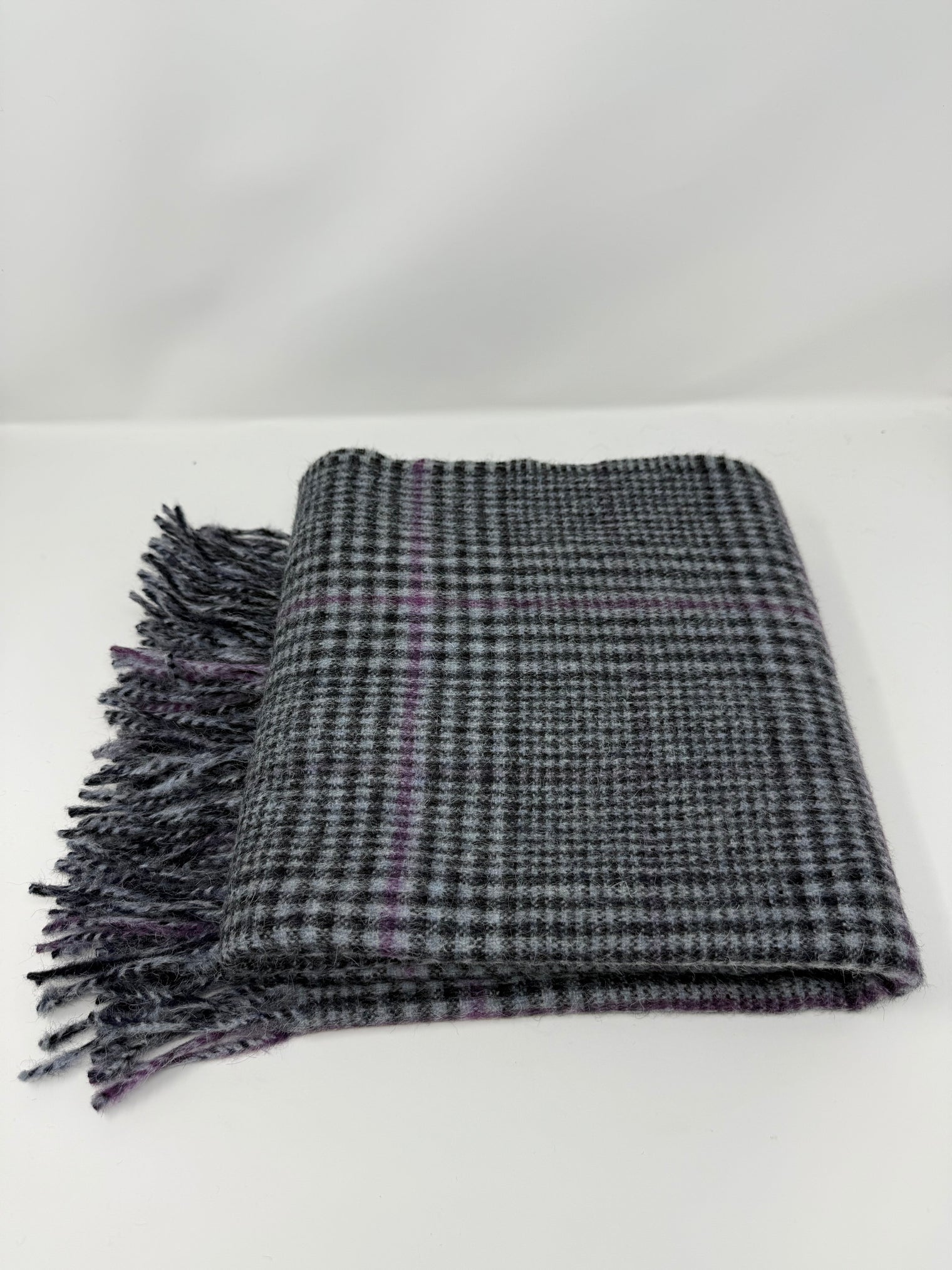 Recycled Check Large Alpaca Throw