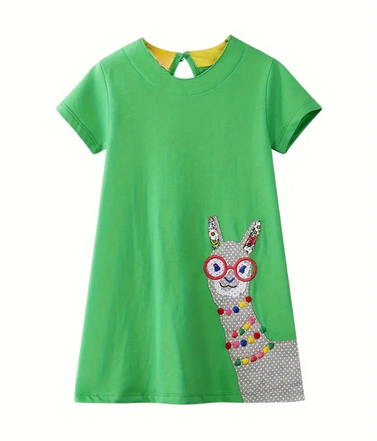 Cotton Dress with Alpaca Embroidery