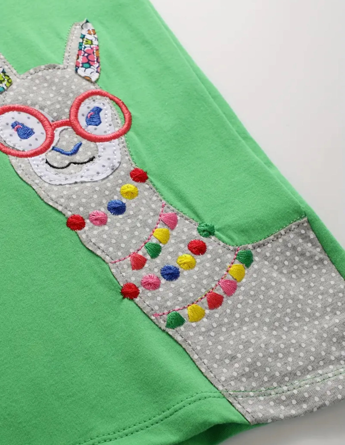 Cotton Dress with Alpaca Embroidery