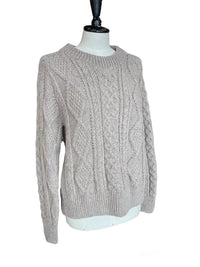 Hand Knit Emma Cable Pullover Alpaca Sweater