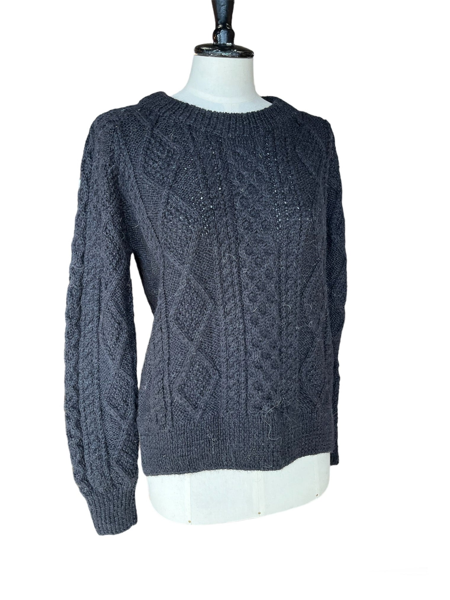 Hand Knit Emma Cable Pullover Alpaca Sweater