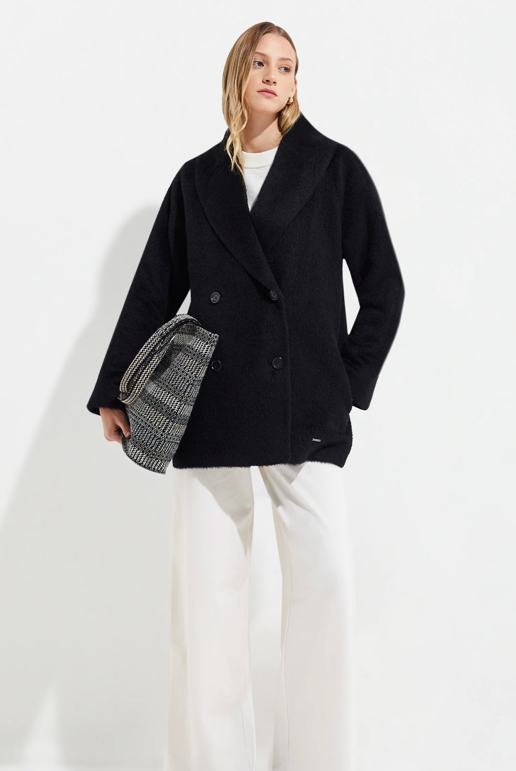 Ladies' Yvanka Double Breasted Suri Alpaca Jacket