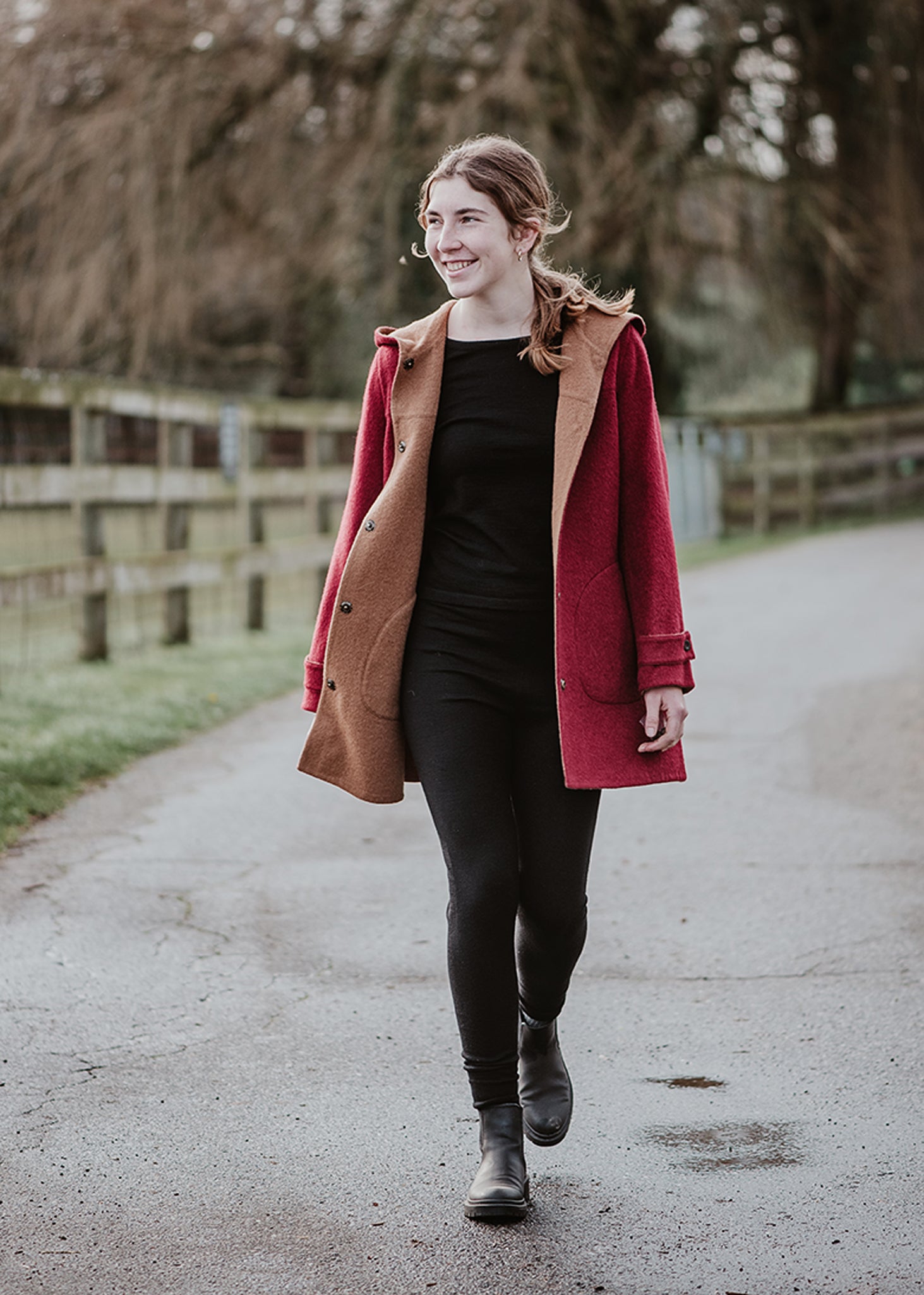 Ladies' Reversible Alpaca Coat