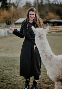 Ladies’ Long Belted Suri Alpaca Coat