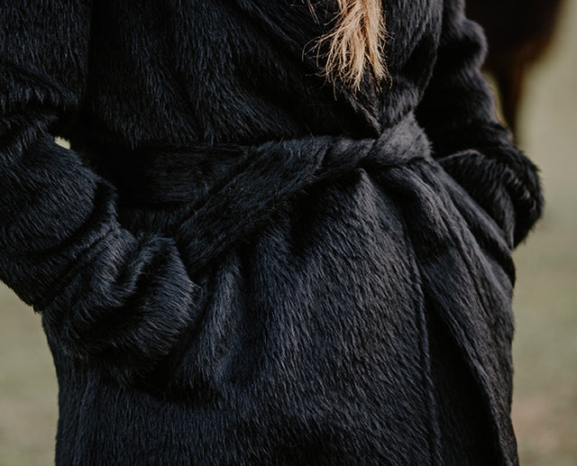 Ladies’ Long Belted Suri Alpaca Coat