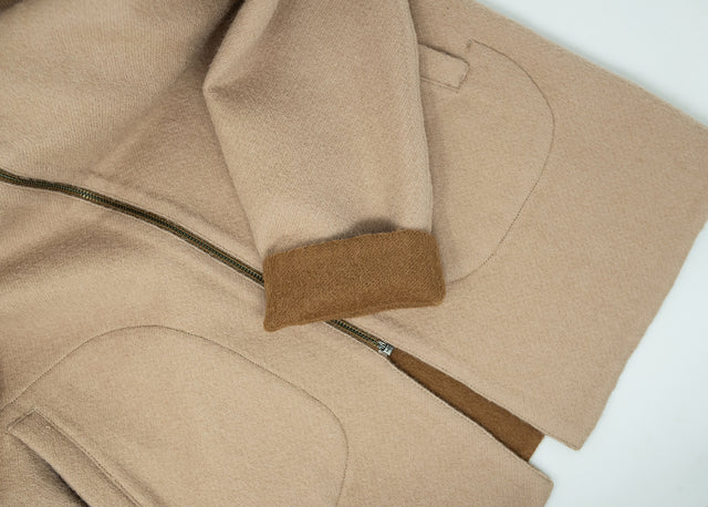 Ladies' Reversible Alpaca Coat with Zipper
