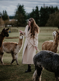 Ladies’ Long Belted Alpaca Coat