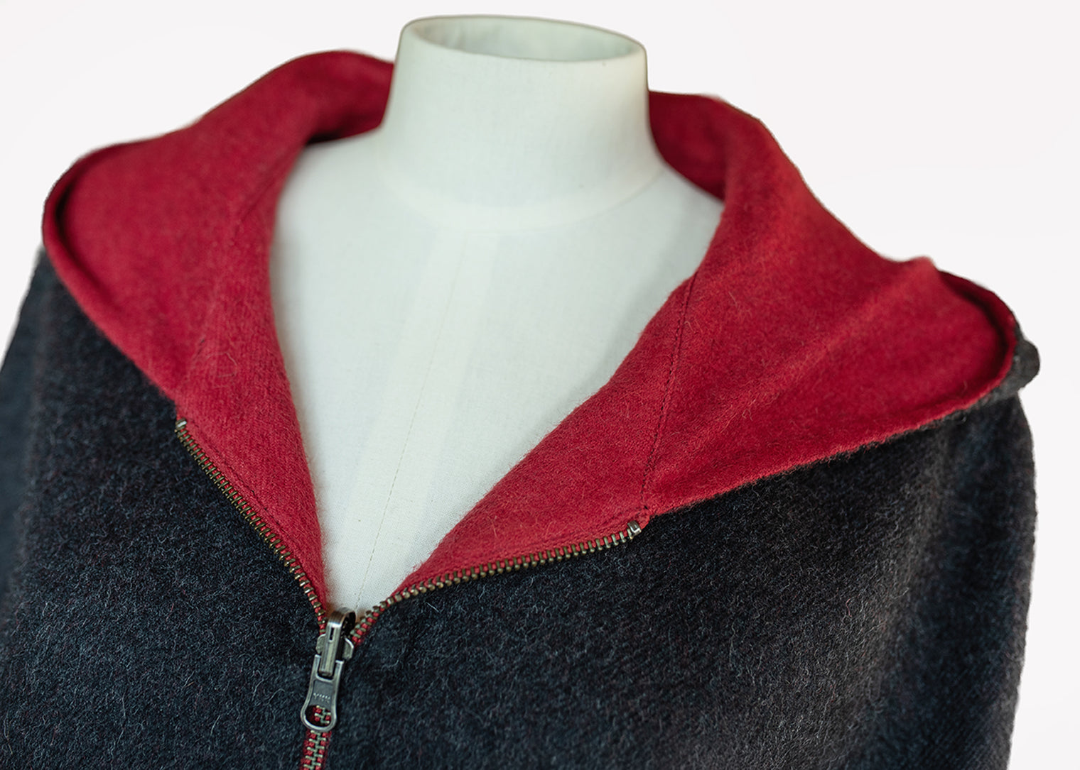 Ladies' Reversible Alpaca Coat with Zipper