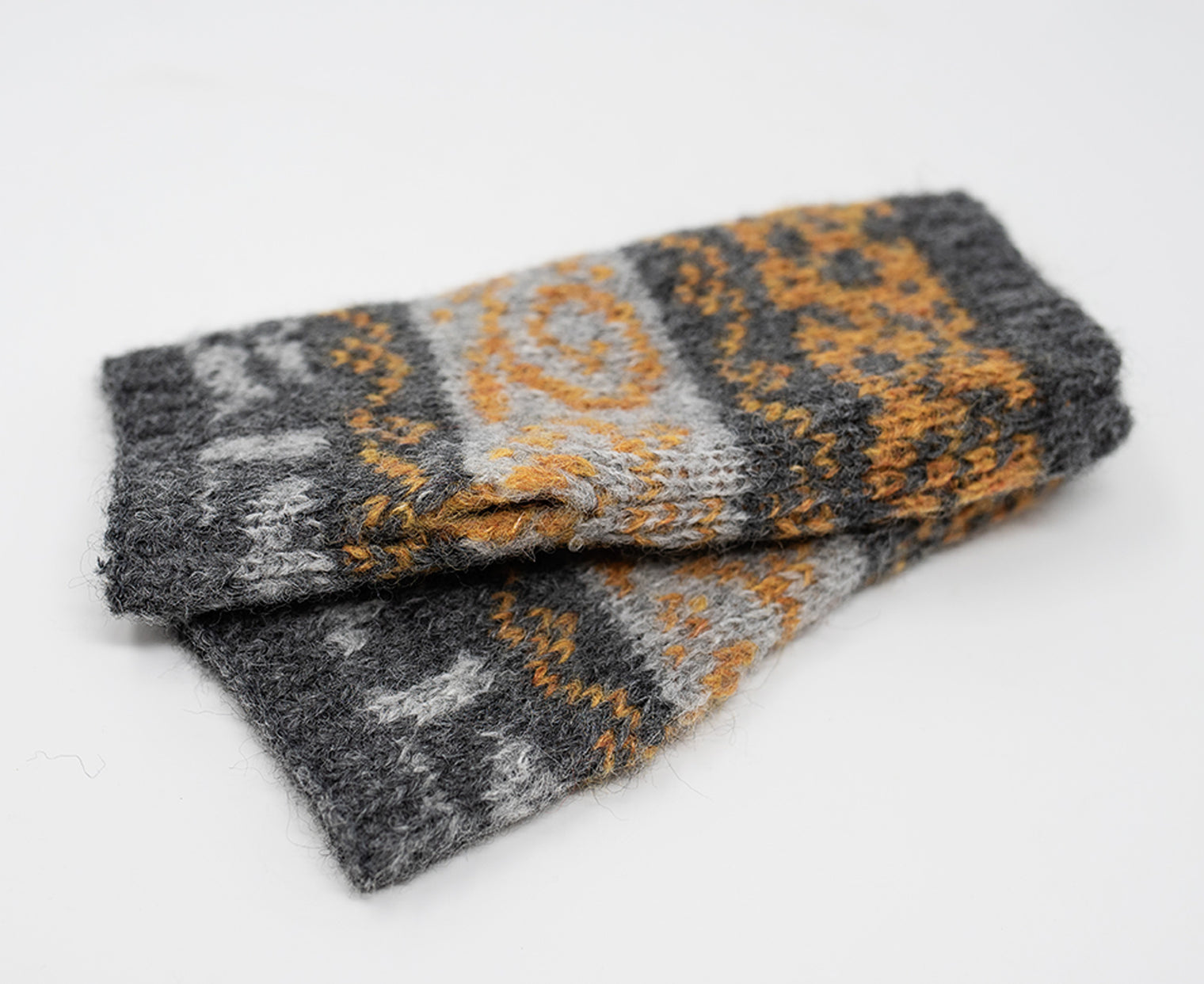 Jacquard Fingerless Alpaca Gloves
