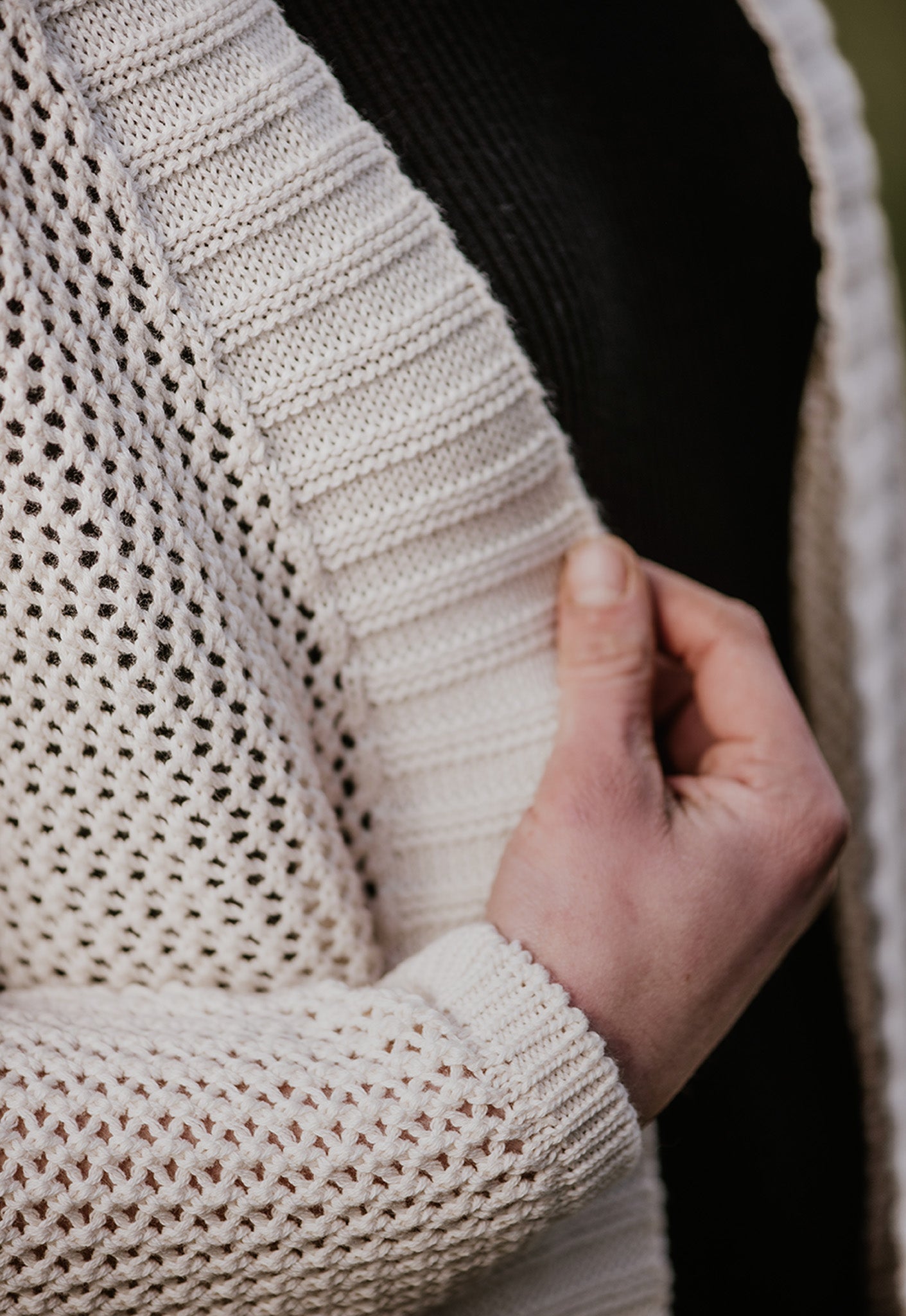 Women's Hole Knitted Cotton Cardigan