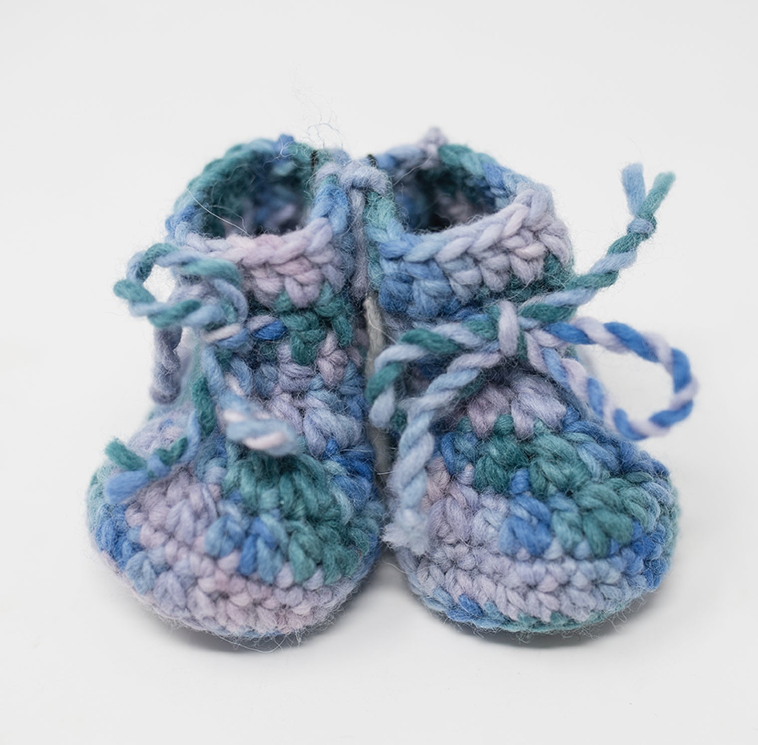 Hand Knit/Hand Painted KPFarm Baby Booties