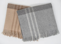 Alpaca Undyed Plaid Throw