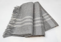 Alpaca Undyed Plaid Throw