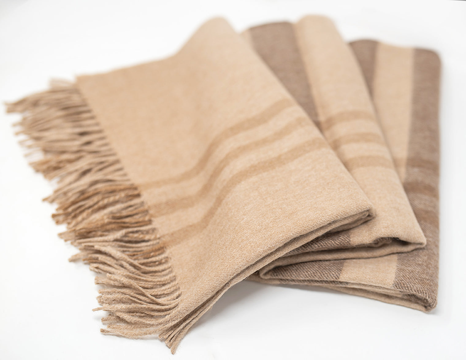Alpaca Undyed Plaid Throw