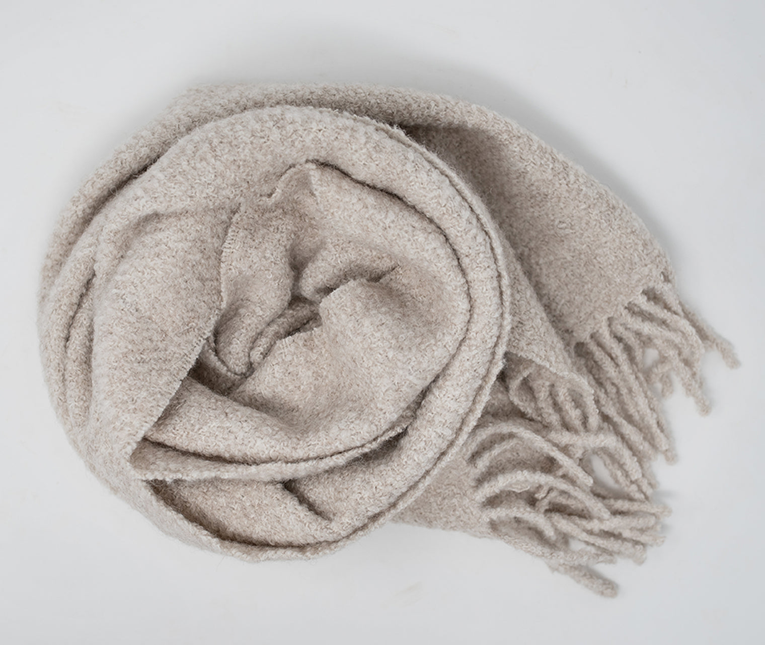 Undyed Alpaca Boucle Scarf