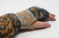 Jacquard Fingerless Alpaca Gloves