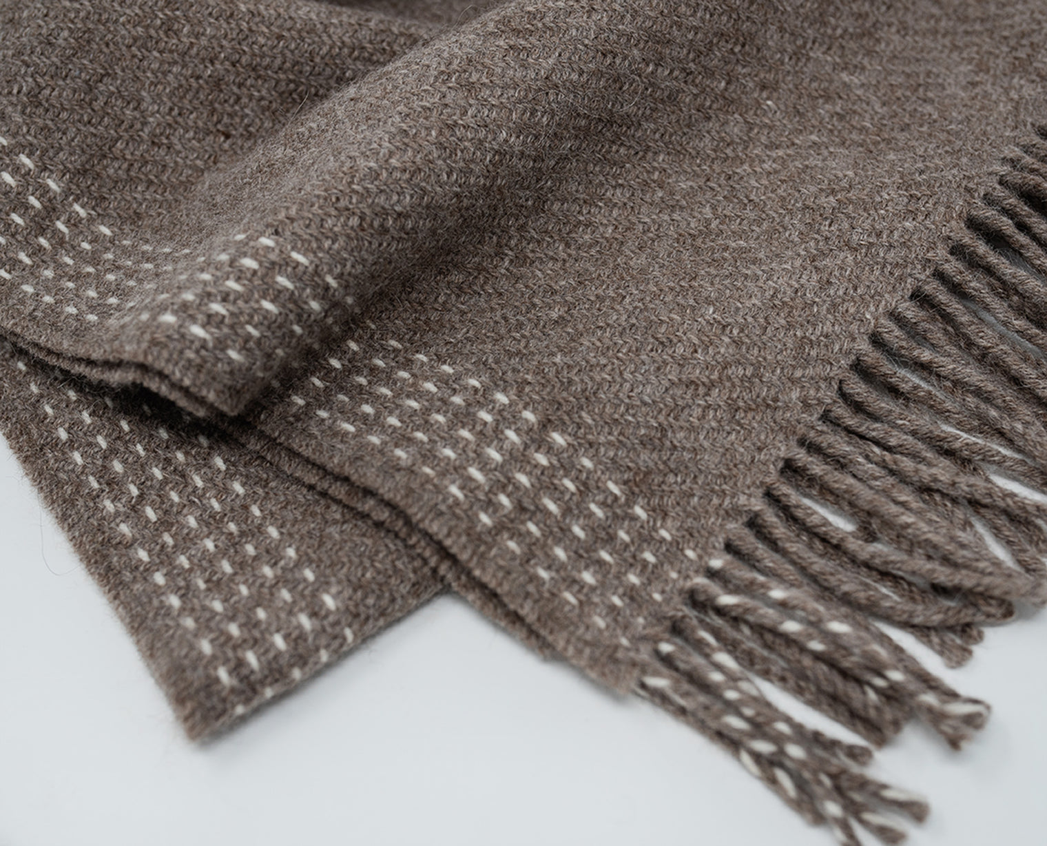 Multi Stitched ECO Scarf w/Twisted Fringes