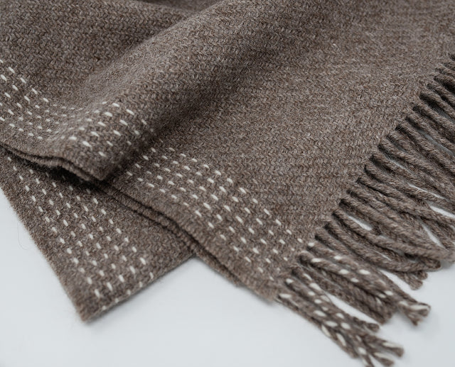 Multi Stitched ECO Scarf w/Twisted Fringes