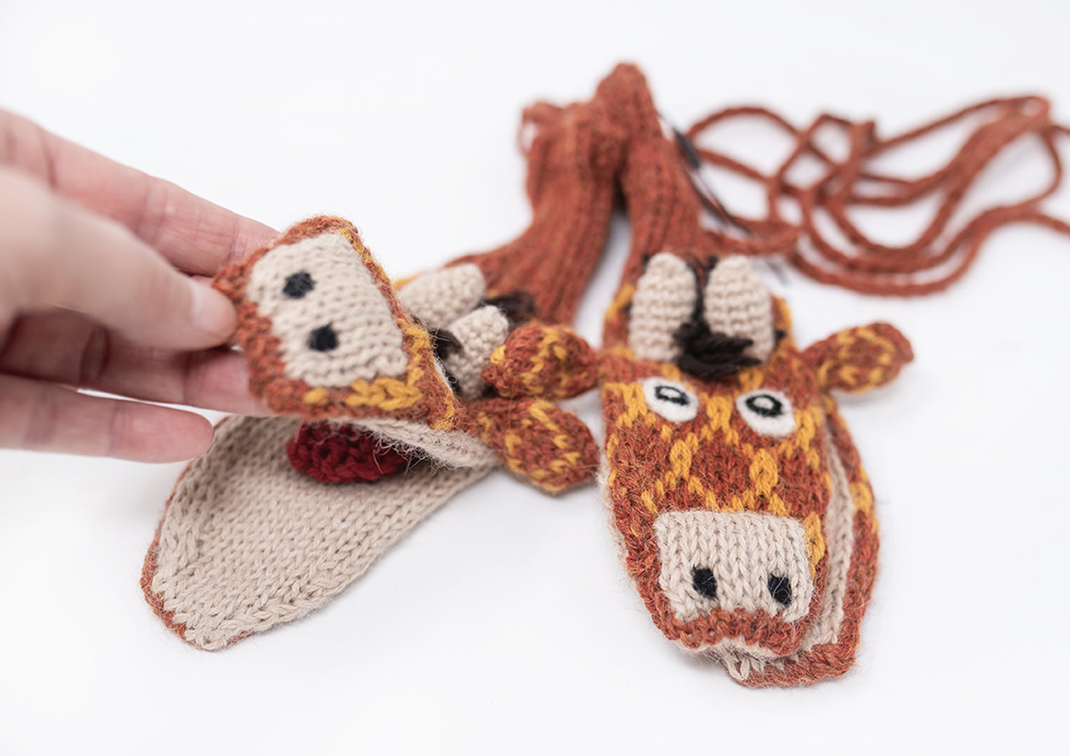 Giraffe Hand Knit Alpaca Mittens