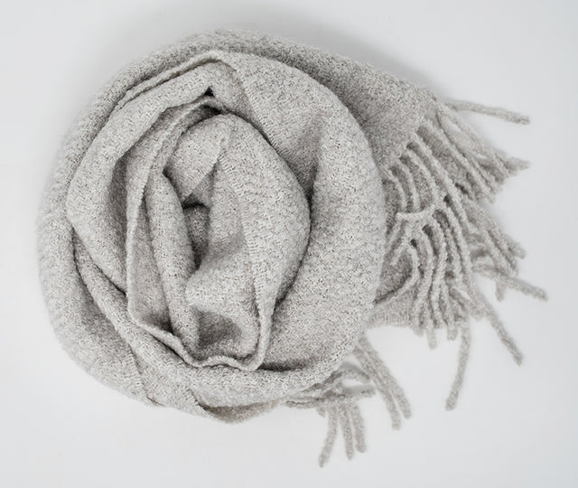 Undyed alpaca Boucle Scarf