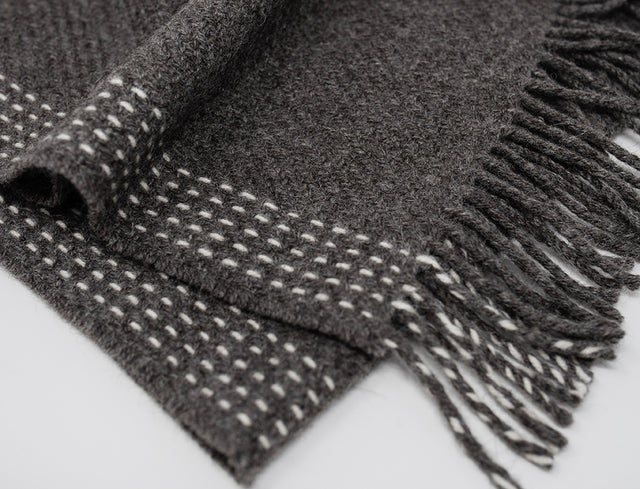 Multi Stitched ECO Scarf w/Twisted Fringes