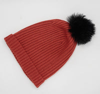 Pompom Solid Coloured Beanie