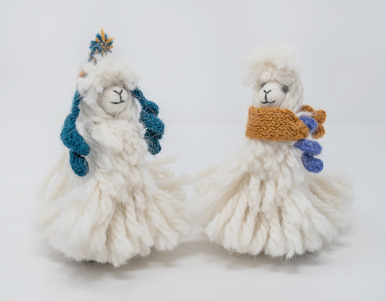 5.5" Felted Suri Standing Alpacas