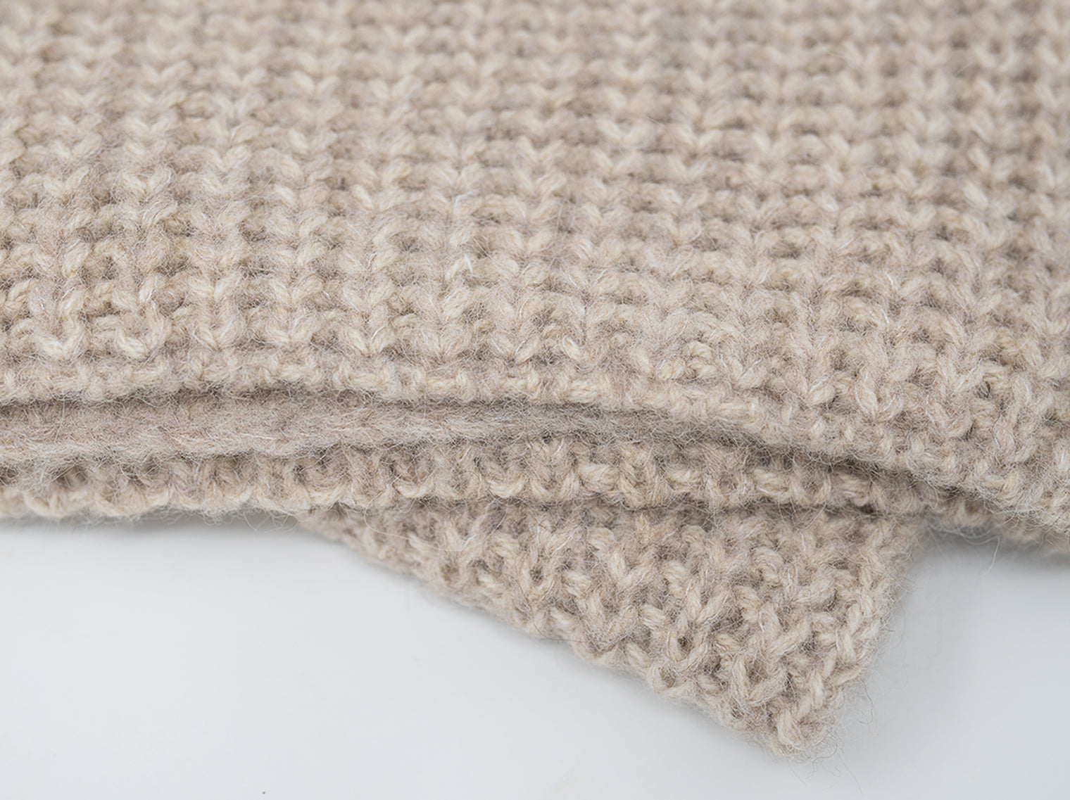 Knitted Alpaca Stitch Scarf & Hat Set