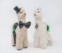 5.5" Felted Standing Alpaca Bridal Set
