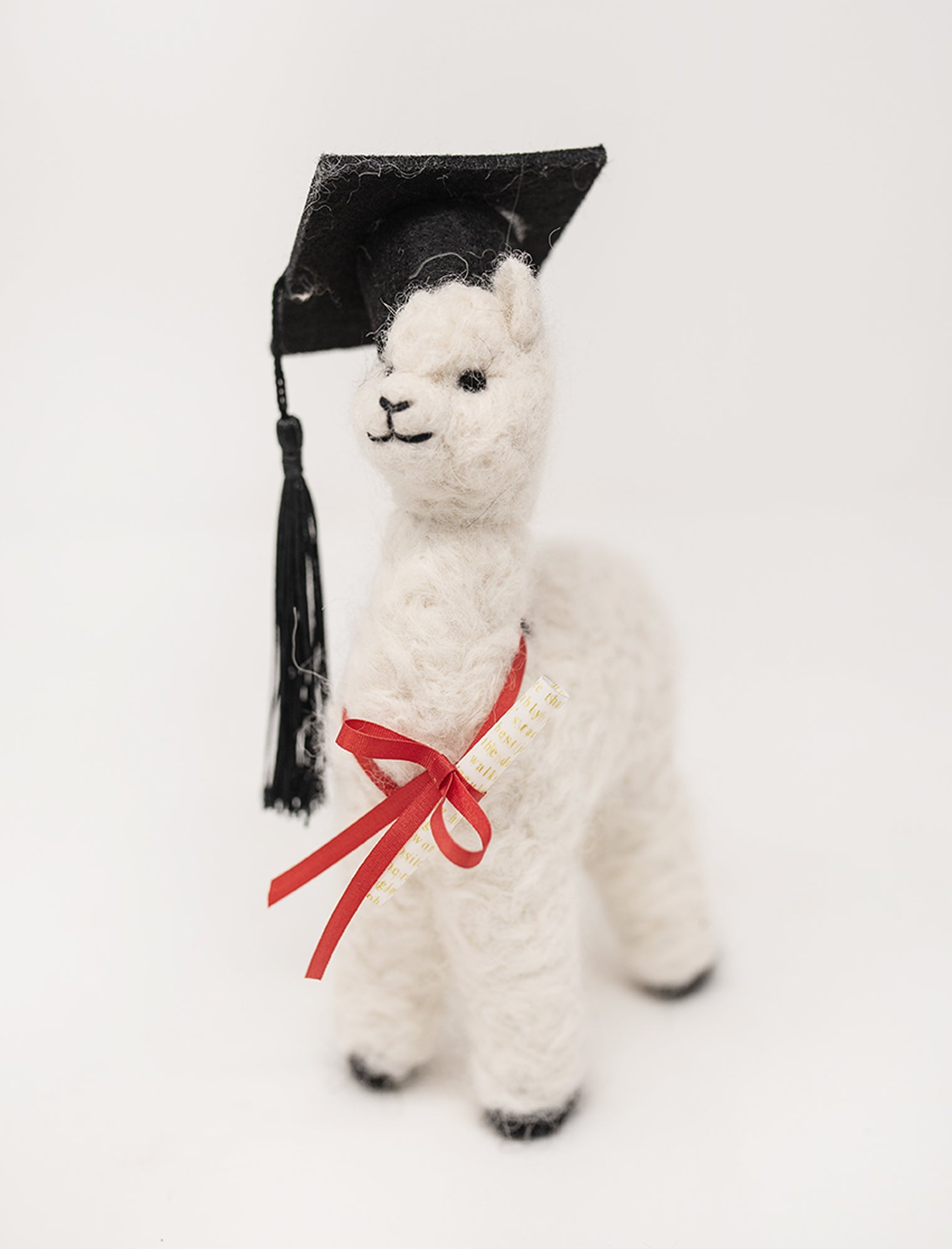 7" Felted Graduation Huacaya Alpaca Sculpture