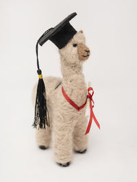 7" Felted Graduation Huacaya Alpaca Sculpture