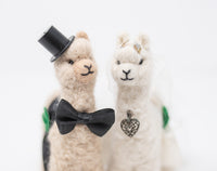 5.5" Felted Standing Alpaca Bridal Set