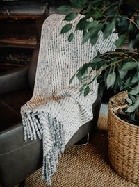 Alpaca Boucle Pinstripe Throw