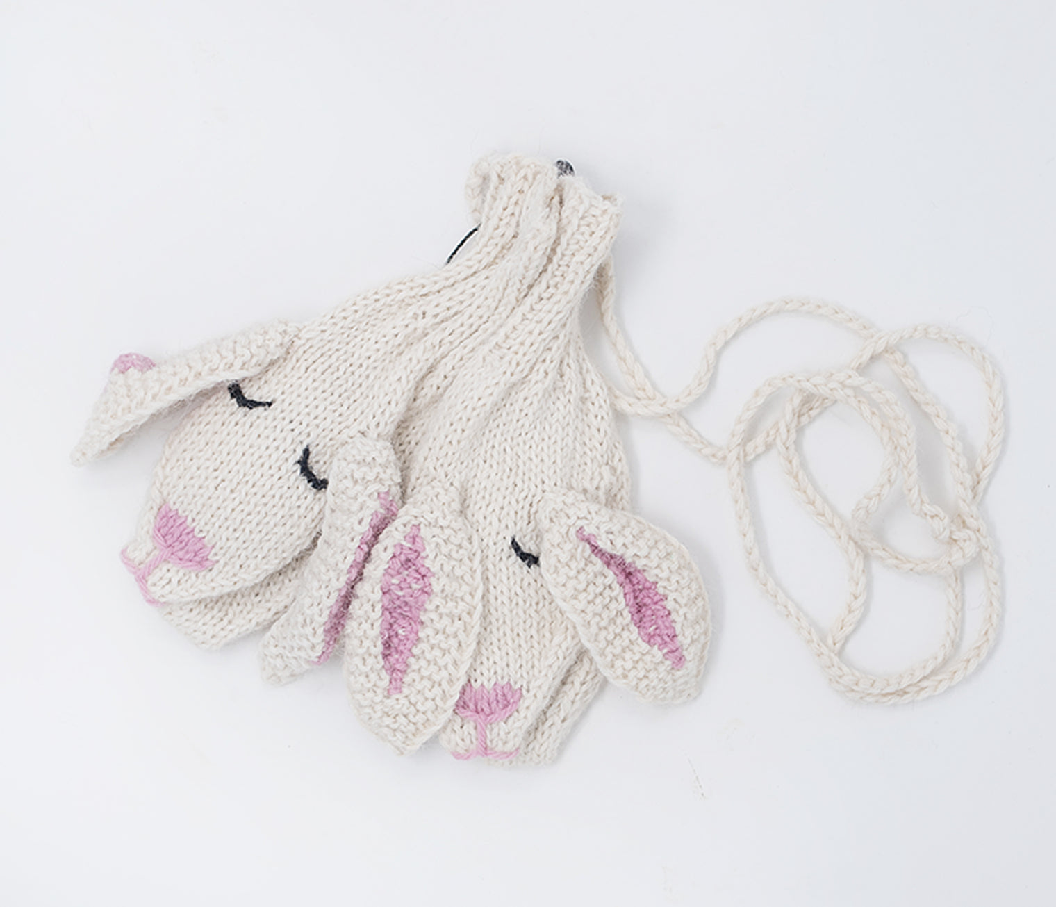Bunny Hand Knit Alpaca Mittens