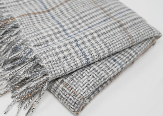 Recycled Check Large Alpaca Throw