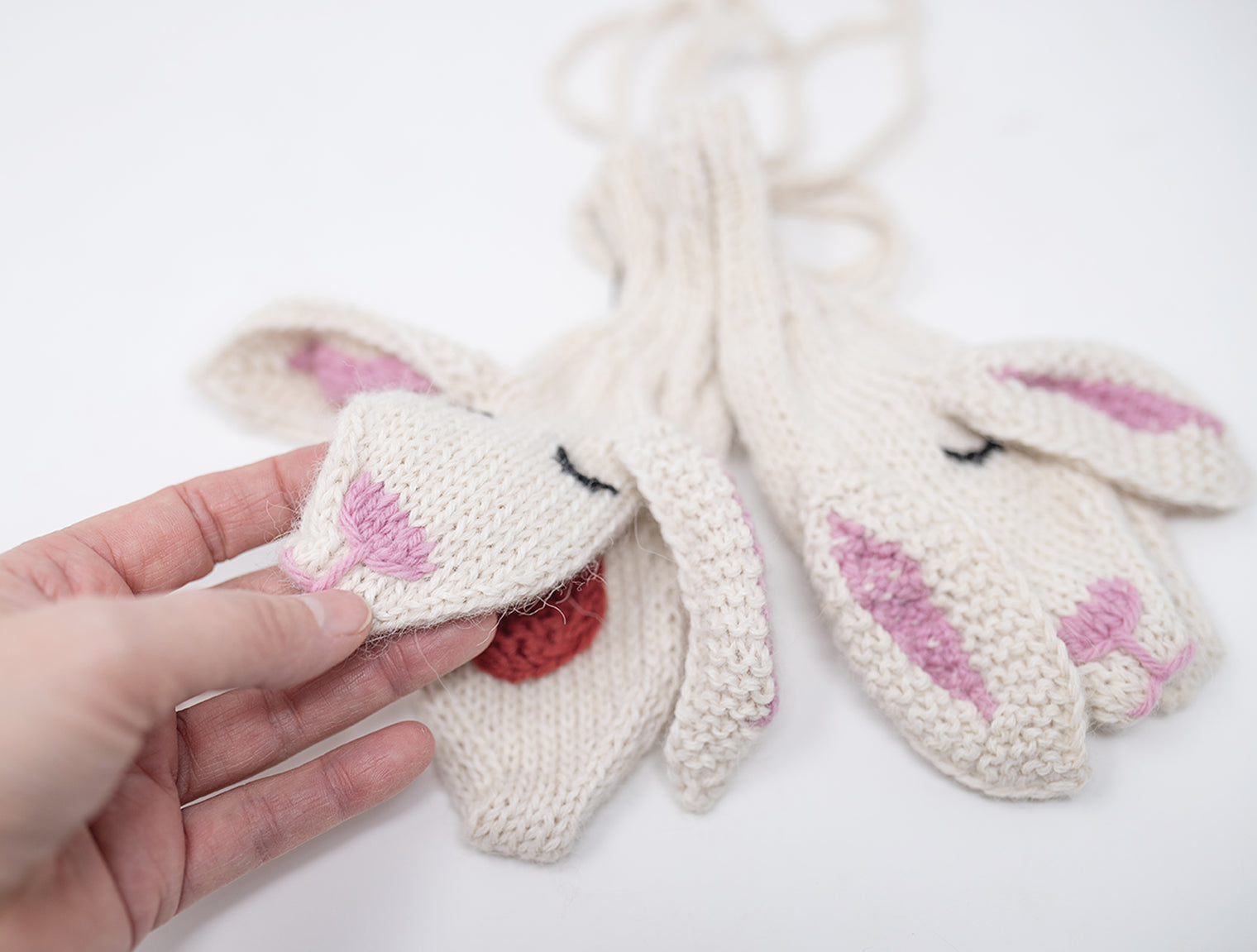 Bunny Hand Knit Alpaca Mittens