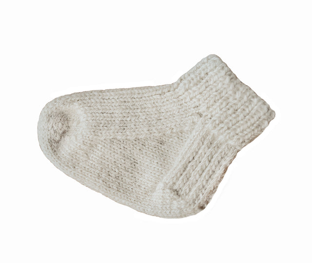 Hand Knit Infant Booties + Children's Alpaca Socks