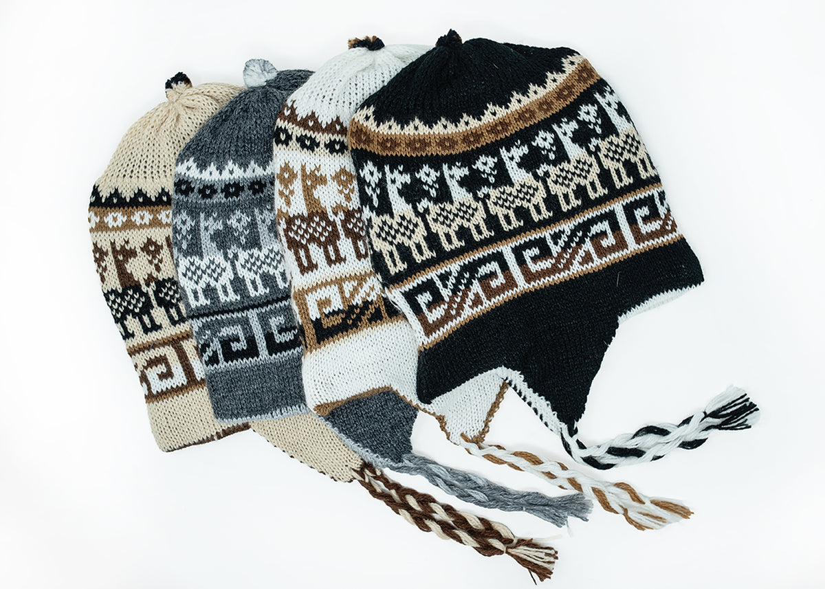 Chullo Hat with Braided Ear Flaps