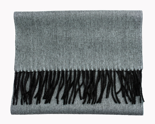 Premium Baby Alpaca Herringbone Scarf