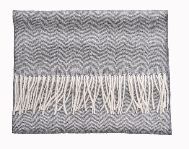 Premium Baby Alpaca Herringbone Scarf