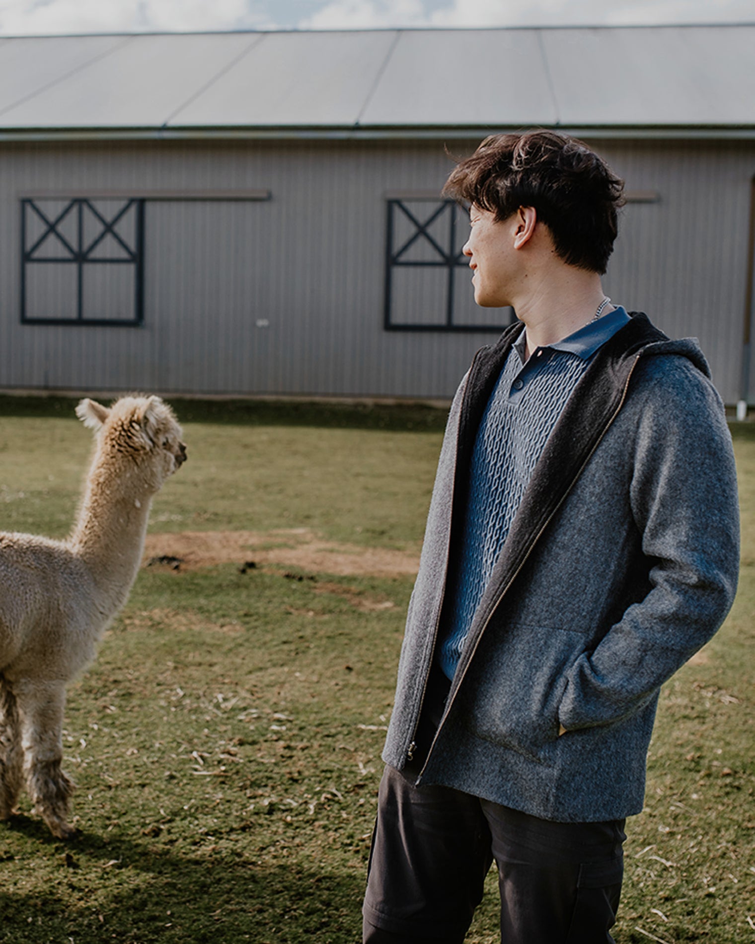 Men's Reversible Alpaca Jacket