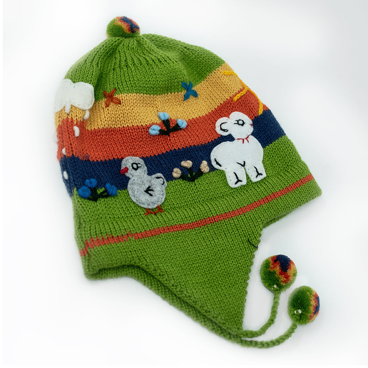 Children's Chullo Hat With Pom Poms