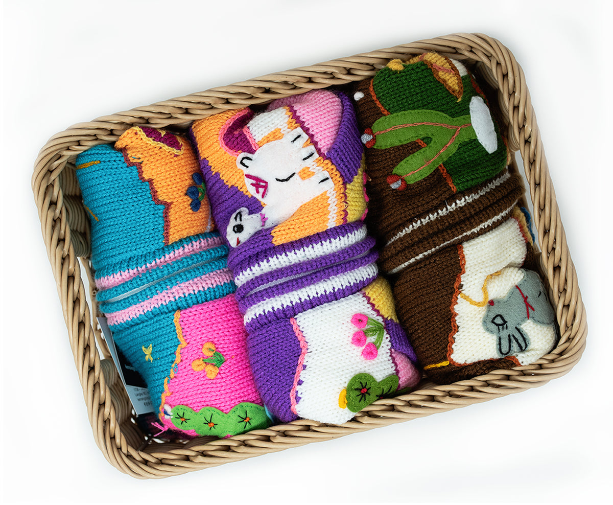 Hand-Embroidered Alpaca Sweater (Fleece-Lined)